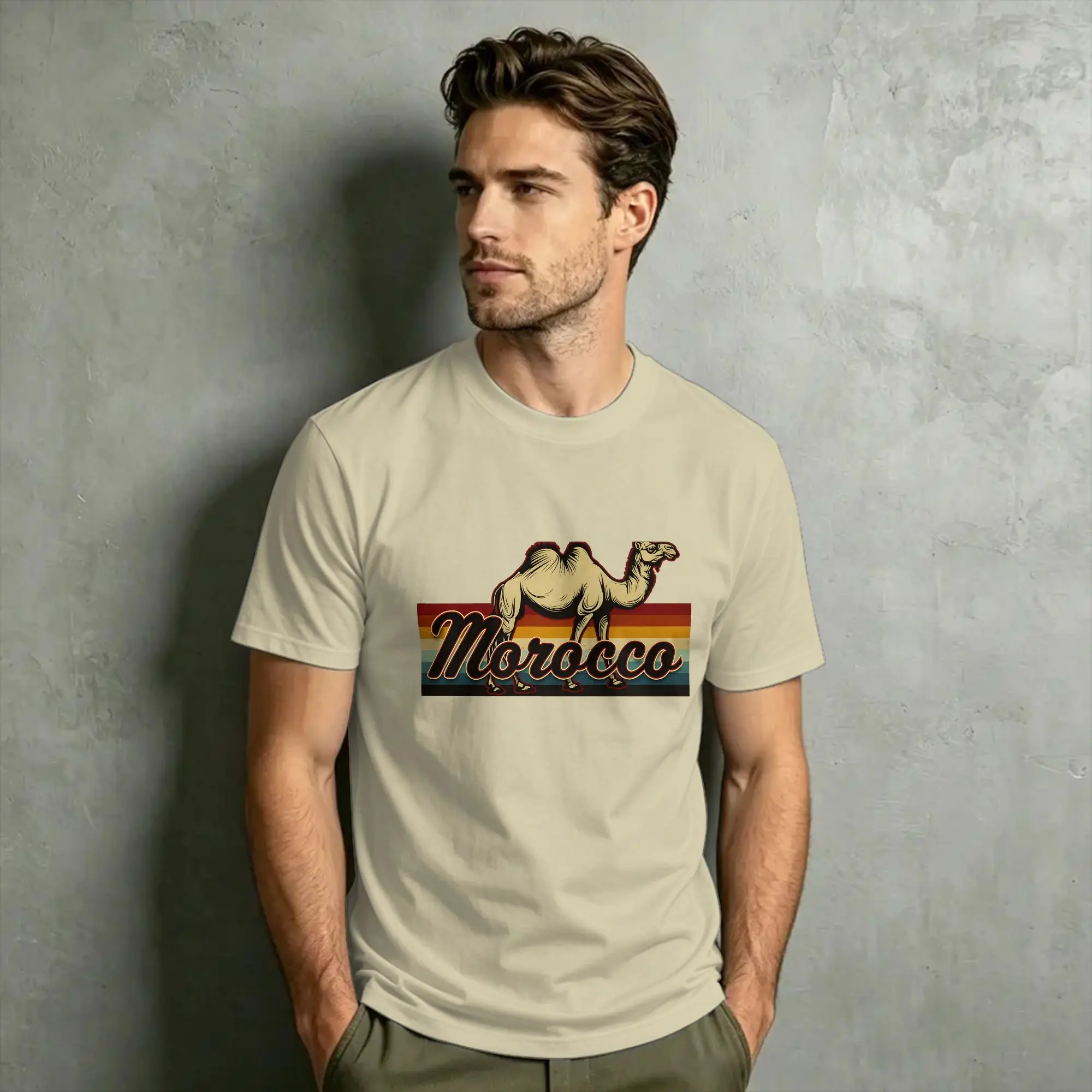 Morocco Maroc المنتخب المغربي flag Moroccan Cotton T-Shirt For Man Beach  Aesthetic T-Shirts Pattern Clothing
