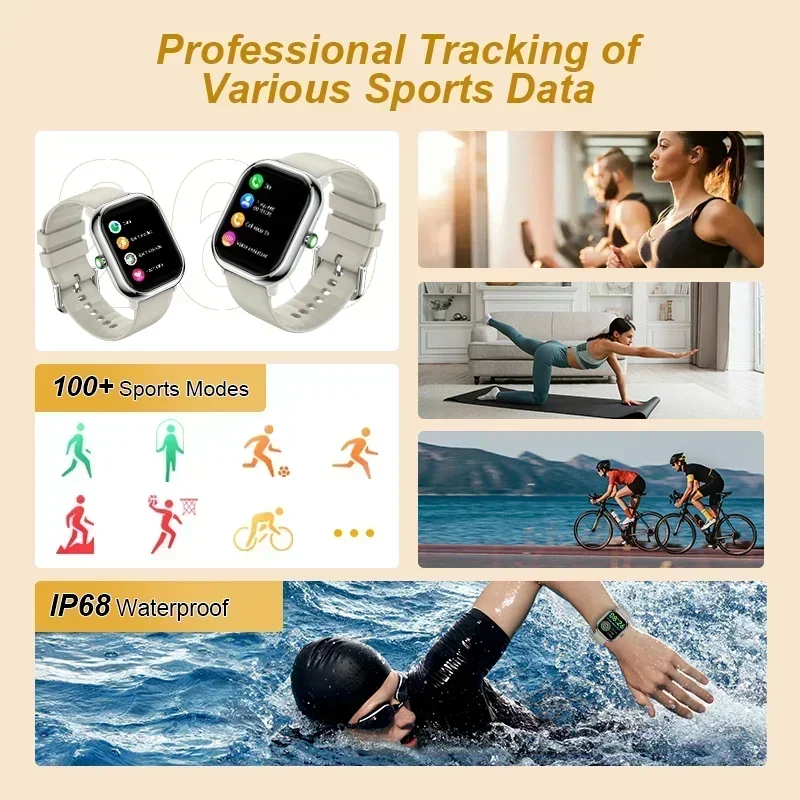 Sports Smartwatch IPx8 Waterproof Swimming Running Cycling Yoga Heart Rate Monitoring Men Women Fitness Tracker smart watch men