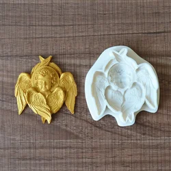 Silicone Mold Angel Boy Kitchen Baking Tool DIY Cake Wing Dessert Chocolate Lace Decoration Candy Pastry Fondant Moulds Handmade