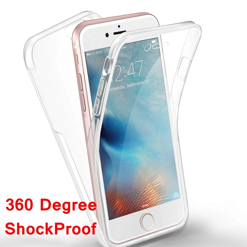 

For iPhone 17 16E 15 14 13 12 11 Pro Max 16 7 8 SE2 SE3 New 360 Degree Full Body Cover Clear Soft TPU Silicone Plastic Back Case