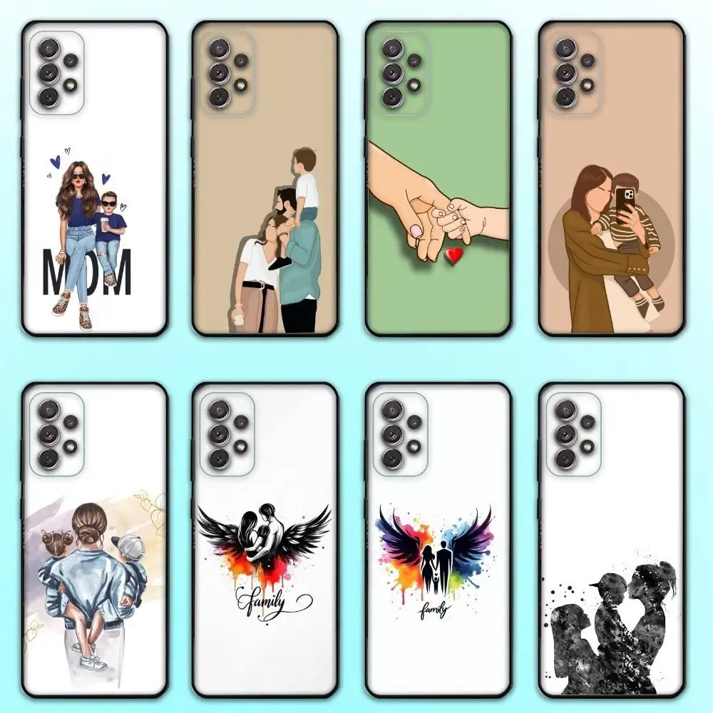 

Super Mom Baby Girl Son Daughter Phone Case For Samsung S 25,24,23,22,30,21,10,9,Ultra,Plus,Lite,FE,4,5 G Soft Black Case