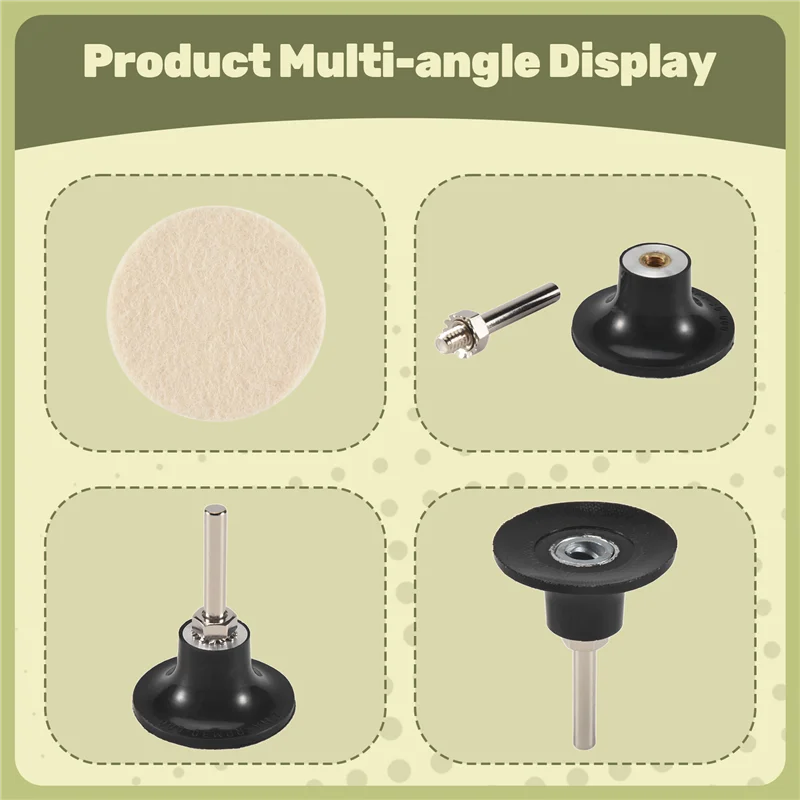 

ABUF-16Pcs 2 Inch Fabric Disc Polishing Buffing Pads Wheels Disc Holder With 1/4 Inch Shank For Cleaning Polishing Sanding