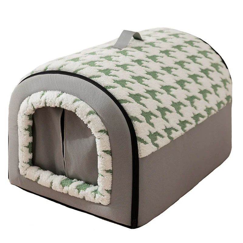

Big Size Cozy Warm Cave Nest Pet Bed Grey Indoor Shelter for Cats And Dogs Winter spring Dog House Soft Sleeping Cave