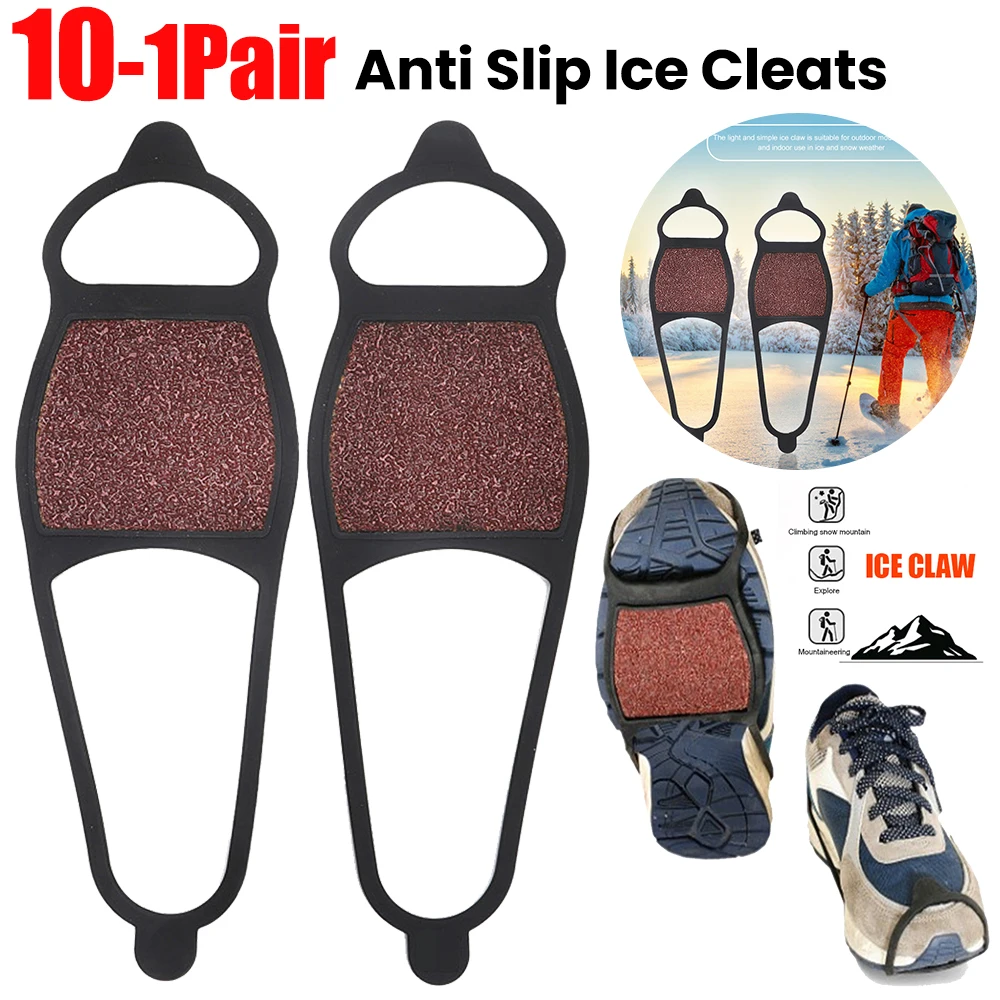 Eis klampen Traktion Schnee griffe für Stiefels chuhe doppelseitige grobe Sand rutsch feste Schuh überzug Steigeisen zum Wandern Bergsteigen