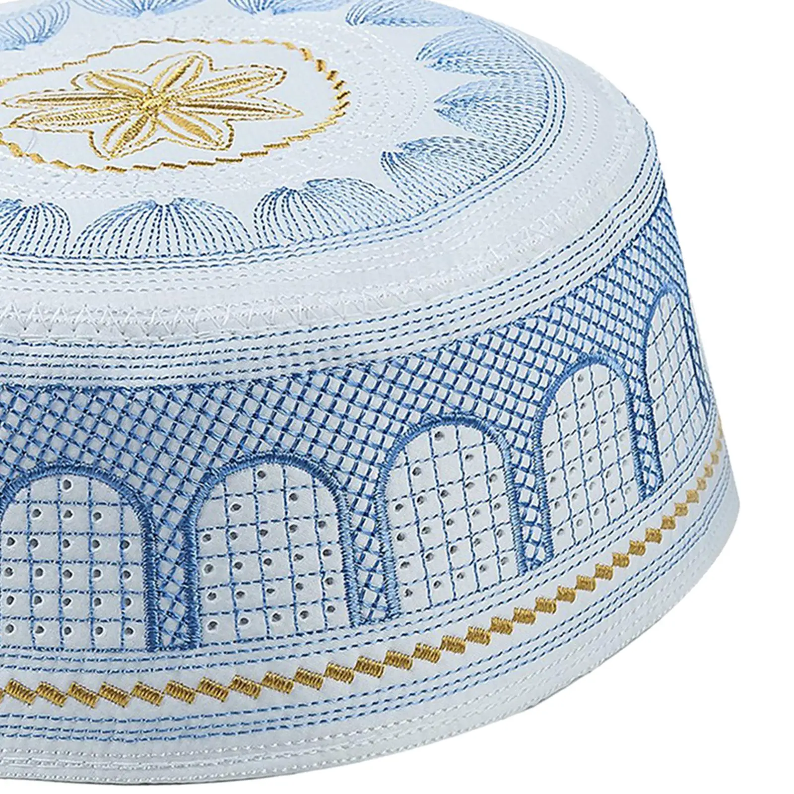 Bonnet de prière brodé pour hommes adultes, bonnet Islam