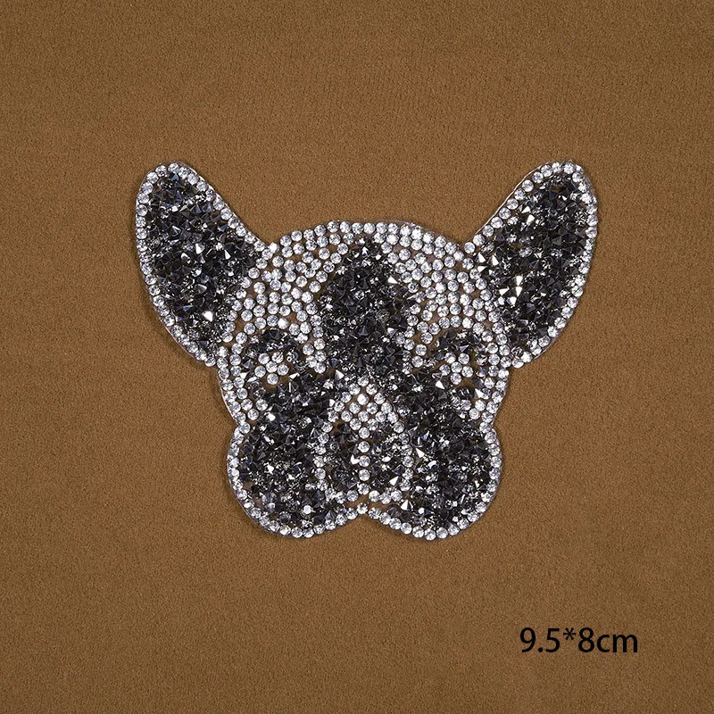 Rhinestone Dog Snowflake Iron On Patches For Clothing Appliques Diy Clothes Bag Sticker Badge Apparel Decoration