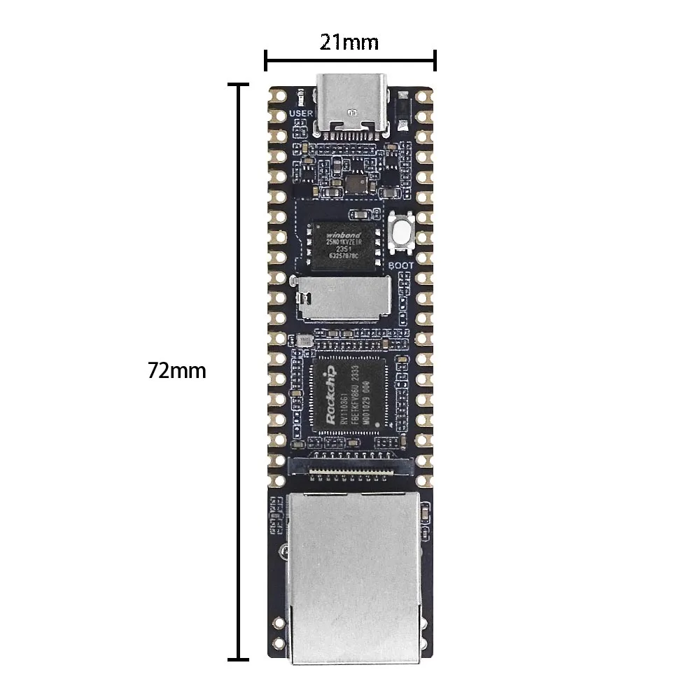 LuckFox Pico Plus RV1103 Linux Micro Development Board Integrates ARM Cortex-A7/RISC-V MCU/NPU/ISP Processors With Ethernet Port