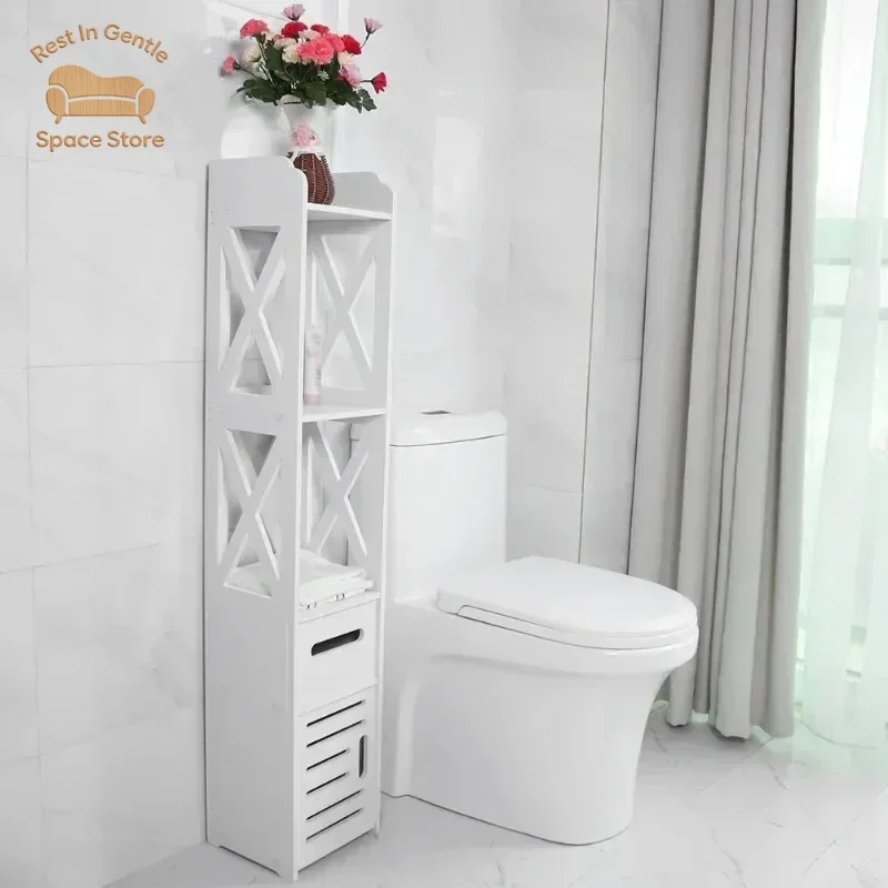 Column Bathroom Cabinet Storage Multifunction Home Furniture Luxury Multipurpose Small Closet Sink Under the Sink Pvc Locker Wc