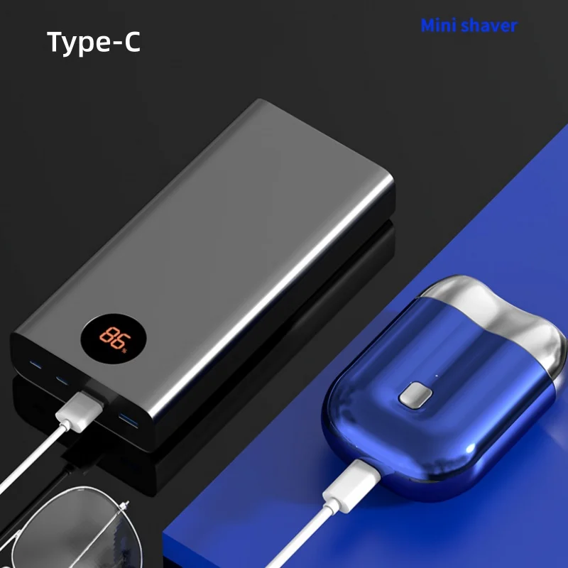 Mini Double Head Electric Shave Double Floating Magnetic Suction Men's Type-C Rechargeable Portable Shaver Pocket Razors Travel