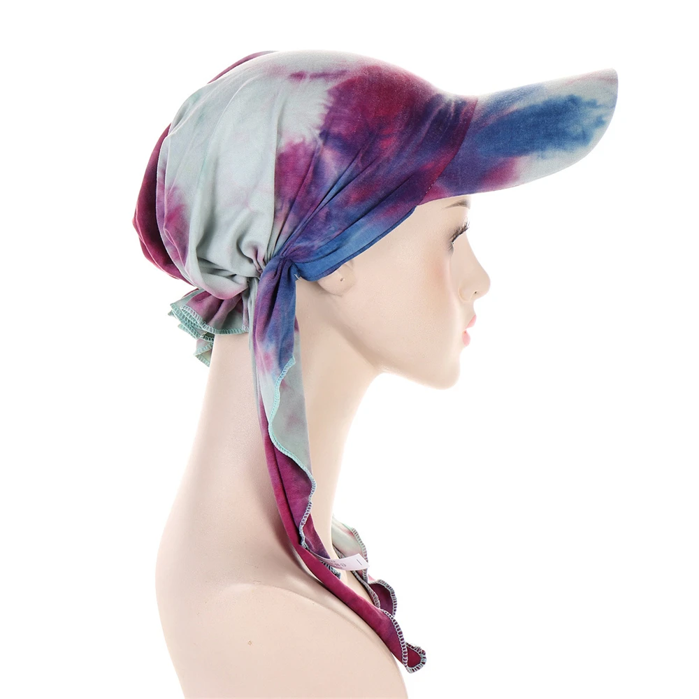 Turbante Hijab musulmán para mujer, gorra de béisbol, visera para el sol, pañuelo para la cabeza, bufanda, gorro de ala Durag, bufandas de Bandana preatadas