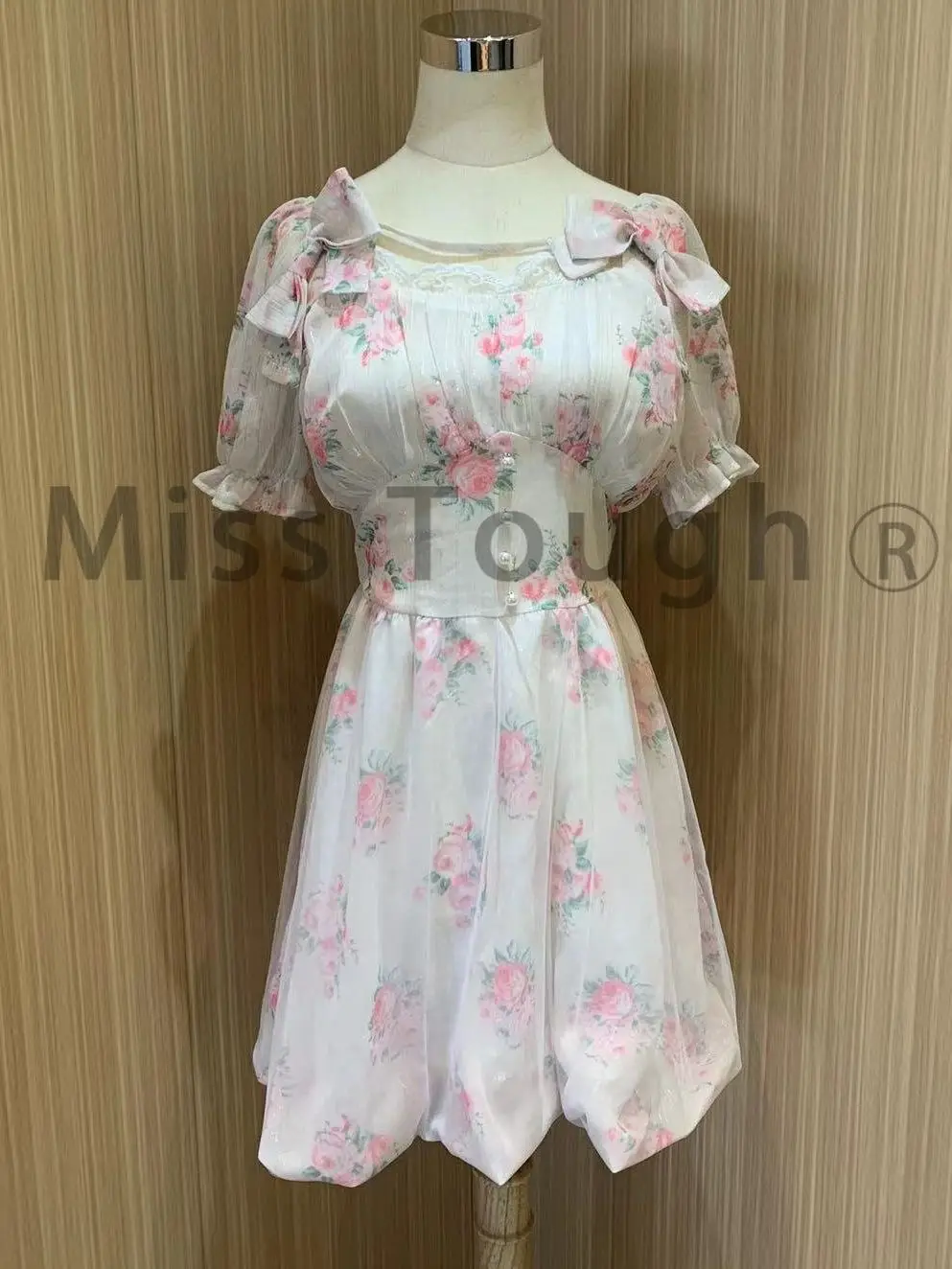 Summer Floral Sweet Mini Dress Women Print French Elegant Fairy Dress Female Korean Fashion Cute Party Mini Dress Summer 2023