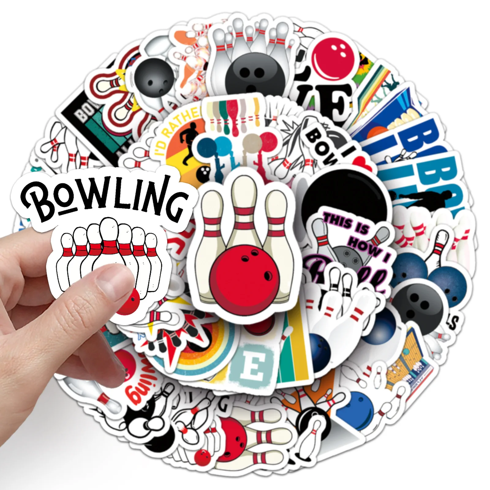 50 pçs boliche doodle personalizado esportes criativo guka diy skate bagagem adesivo à prova dwaterproof água crianças brinquedo