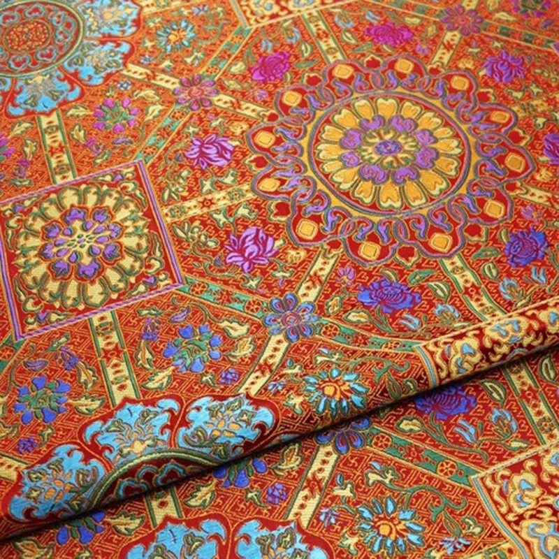 100x70cm Jacquard Brokat Stoff Damast chinesischen Stil Cheong sam mongolische Robe tibetische Robe buddhistische Kostüme DIY hand gefertigt