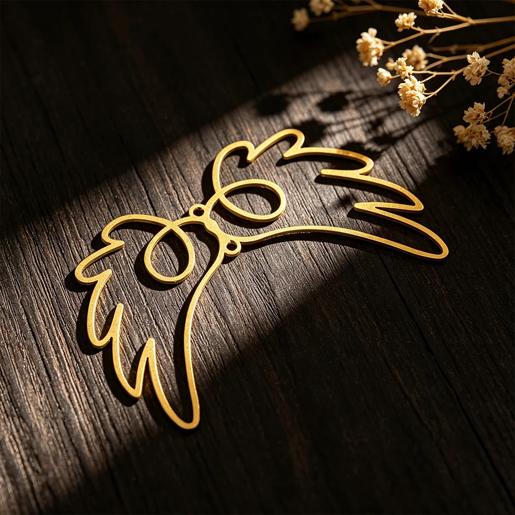 Vintage Metal Cutout Bow Angel Wing Pendants For DIY Handmade Accessories Christmas Hanging Ornament Jewelry Making Parts