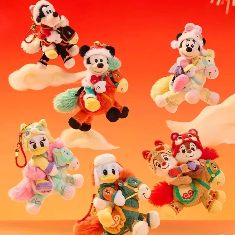 

Плюшевые брелоки на Лунный Новый год 2026 от Шанхайского Диснейленда: Микки, Минни и друзья, мягкие подвески для сумок для коллекционеров Дисней