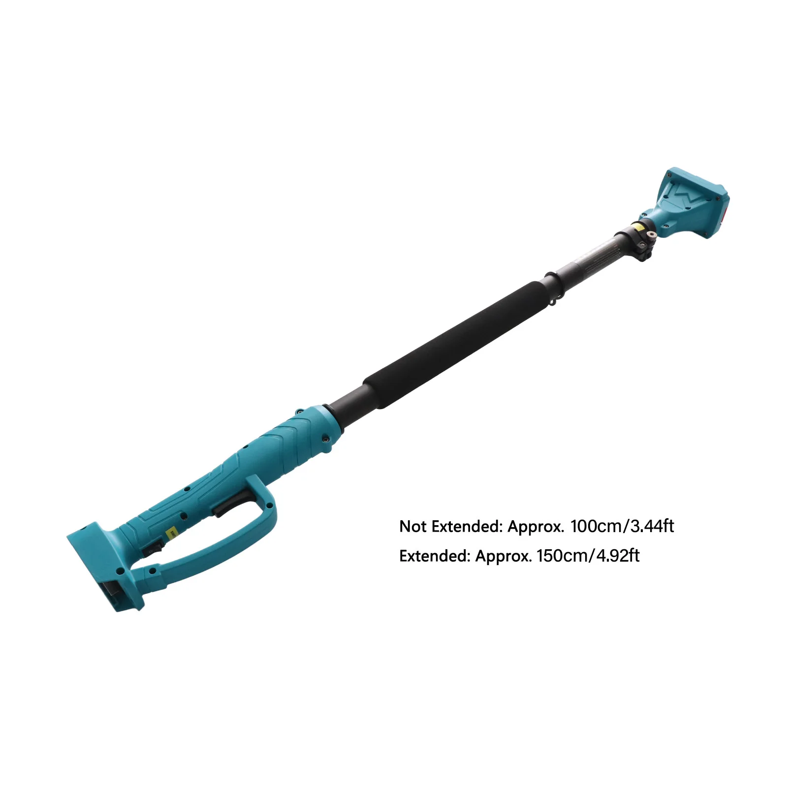 Cordless Pruning Shears Extension Pole Anti Slip Handle Rotating Head Electric Tree Pruner Pole 4.92 Ft Length for Garden Blue