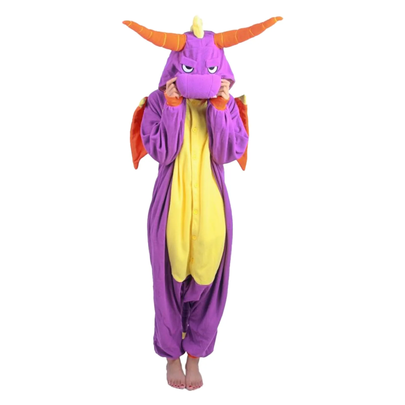 Onesies Cosplay Dragon unicorn Adult Unisex Fleece Animal Novelty Pajamas Pyjamas Jumpsuit Nightwear Carnival Costumes sleepwear