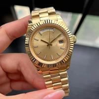 Luxury Mens women Automatic Watch for Men Mechanical Watches 904L Stainless Steel Black Blue Rome Dial Rose Gold Yellow Daydate