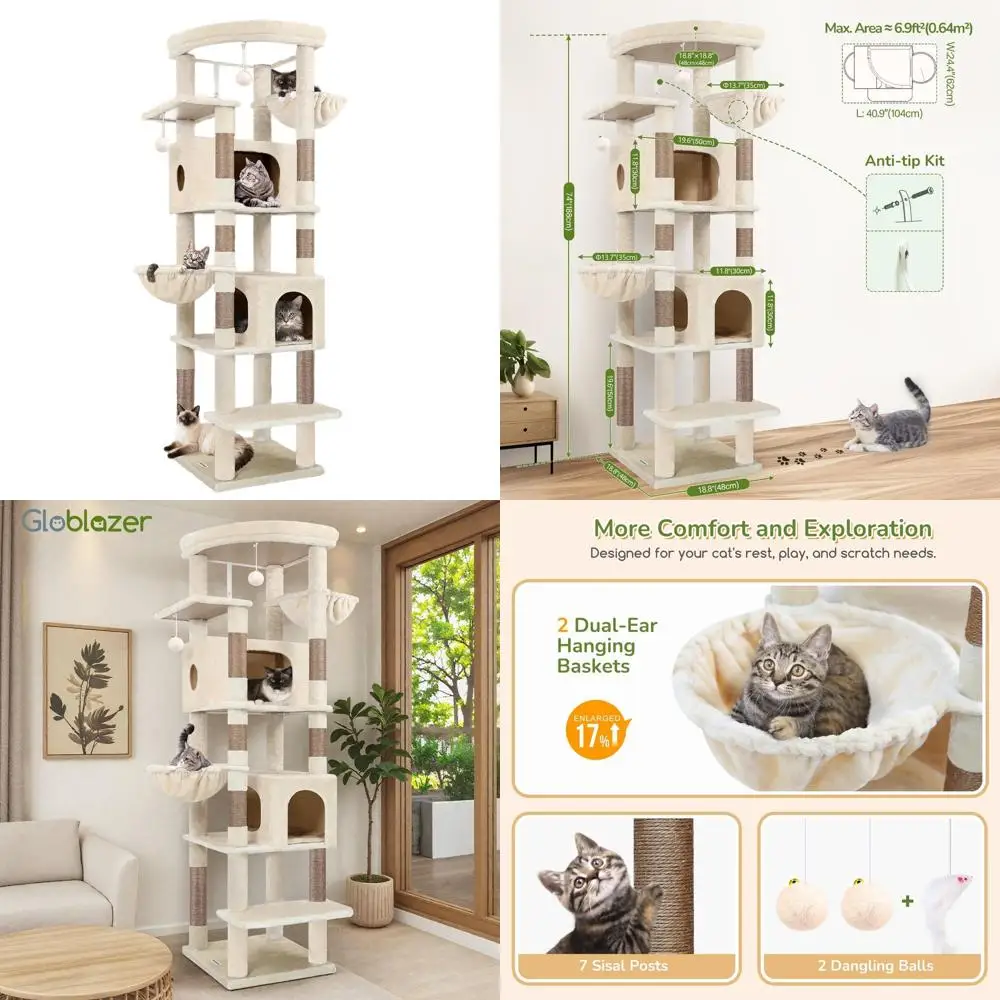 Sturdy 74 Cat Tower… - image
