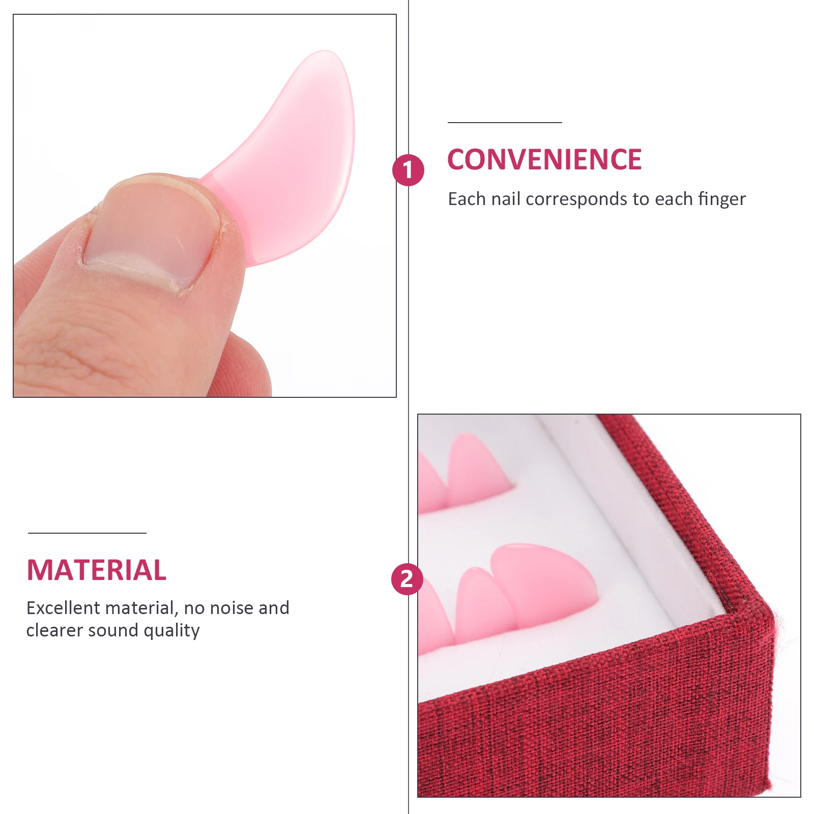 

1 Set Crystal Guzheng Fake Nails Protective Finger Picks Durable Wear-Resistant Professional Playing Tools For String Instrument