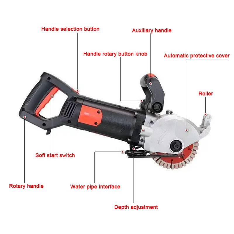 Slotting Machine Concrete Wall Slotting Machine Hydropower Installation Dust-Free Dead Corner Household Power Tools