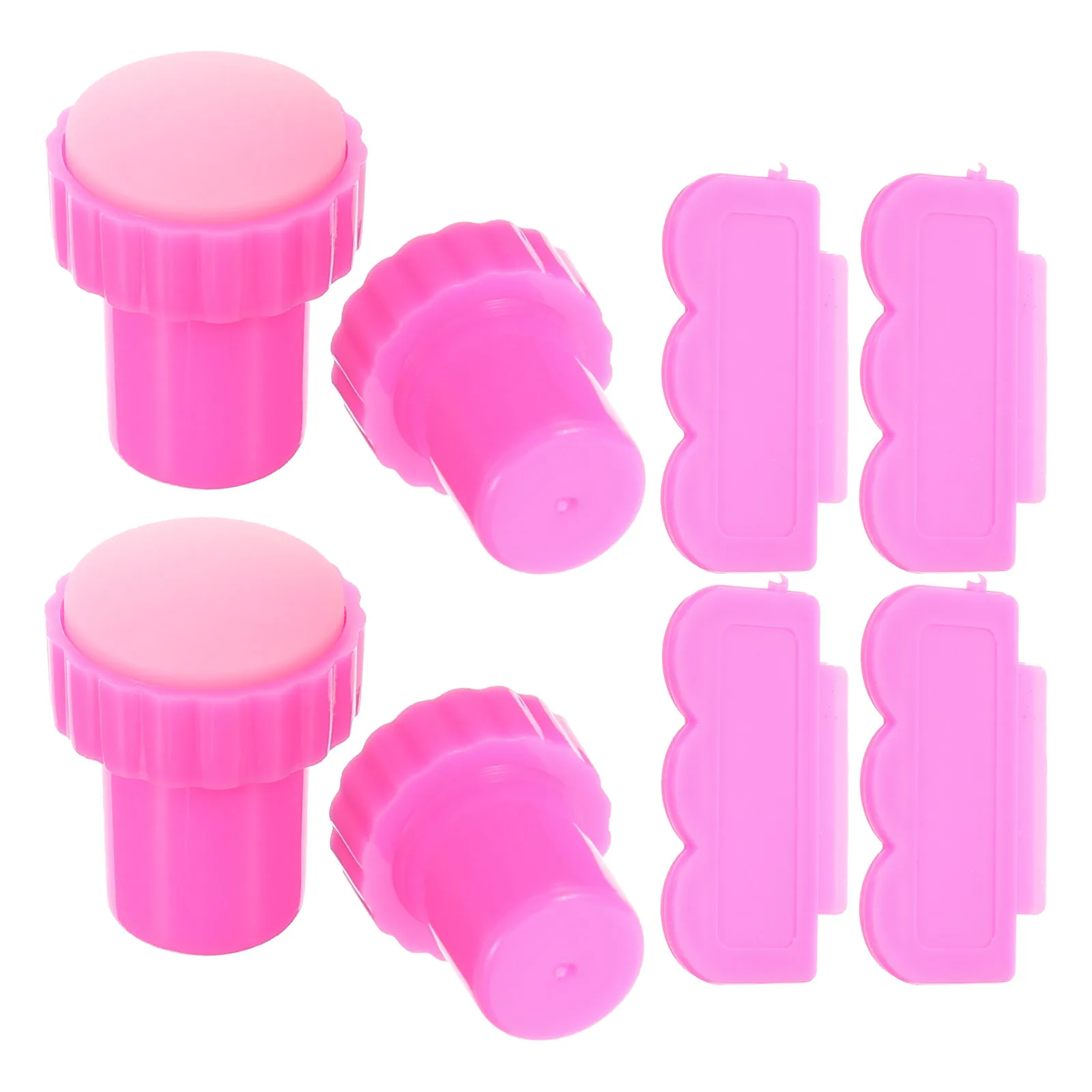 4 set Kit timbro per unghie in silicone per manicure fai da te Design artistico Strumento per nail art con punta per timbratura precisa e trasparente