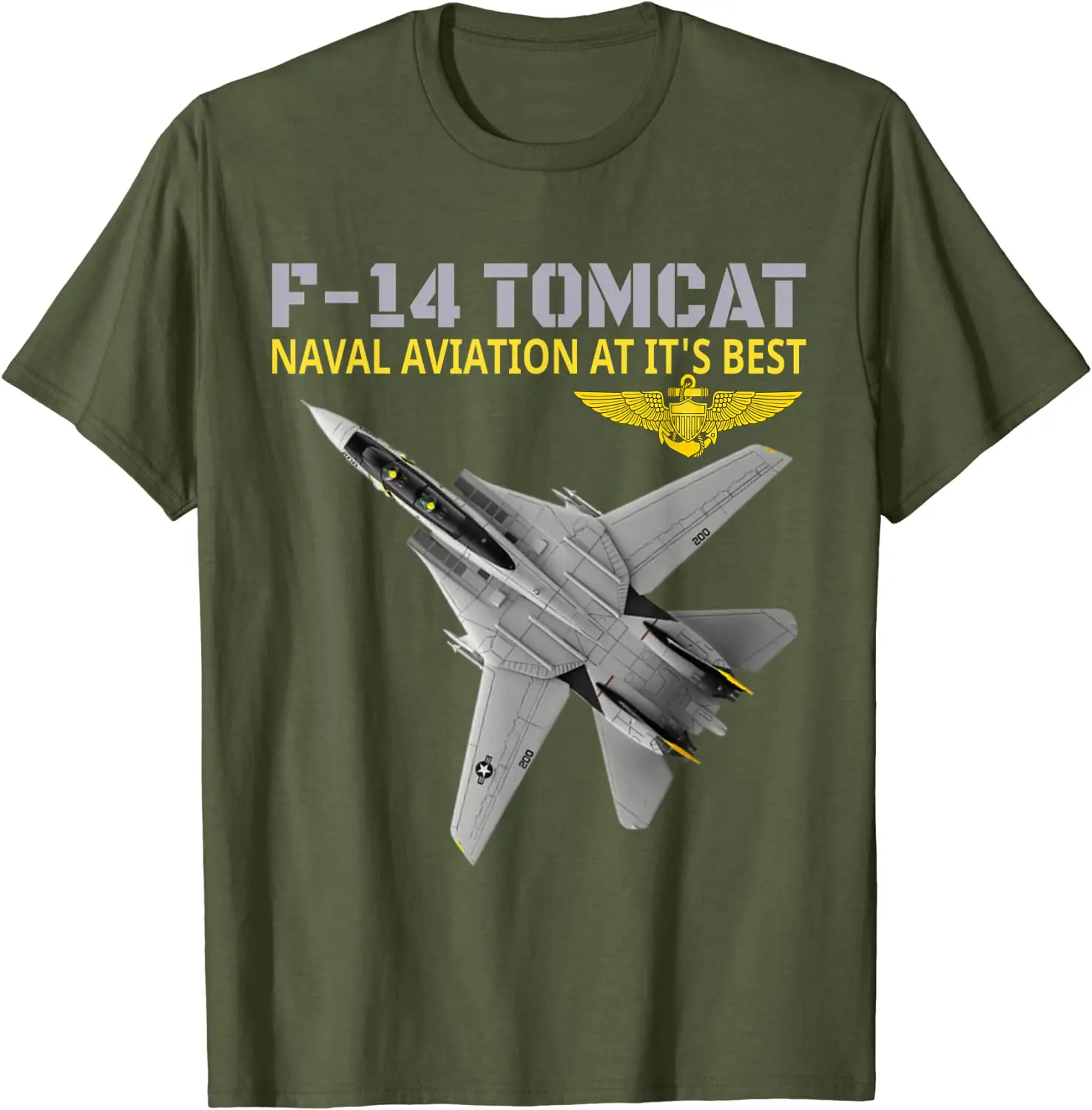 The F-14 Tomcat In Action.Naval Aviation At Its Best. Men T-Shirt Short Sleeve Casual Cotton O-Neck Summer Shirt