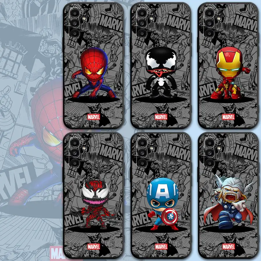 Phone Case for Motorola Moto Eage 30 Lite 20 40 Pro G9 Power G9 Play One Funsion Plus Cute Marvel Superhero Black Soft Cover