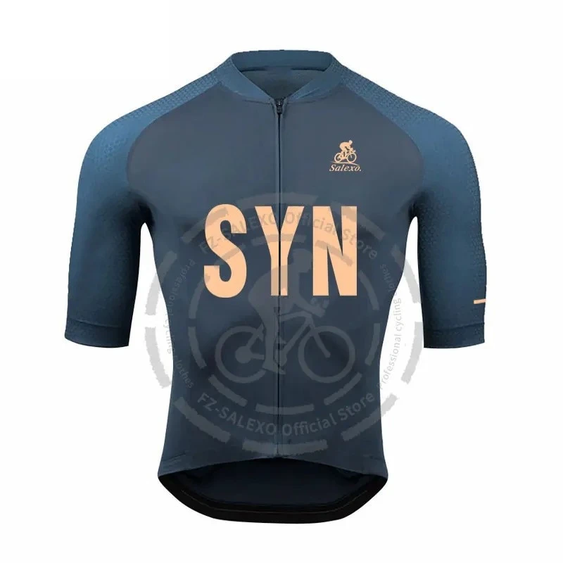 SYN Racing Cycling Jersey Set Short Sleeve Shirt Bicycle Clothing 2024 Summer Men Black MTB Maillot Ciclismo Bike Bib Shorts Set