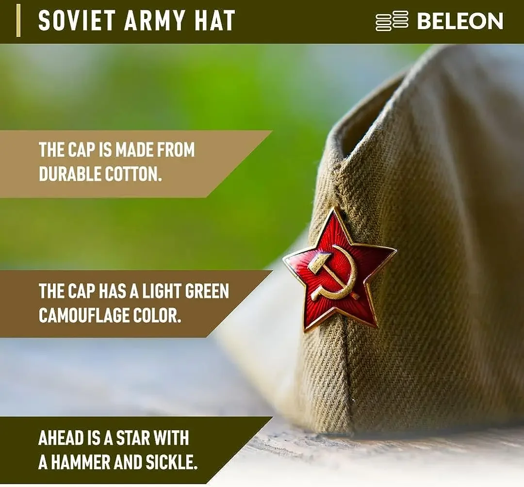 Russian Pilotka Soviet Military Hat Ww2 Uniform cccp hat Communist Cap