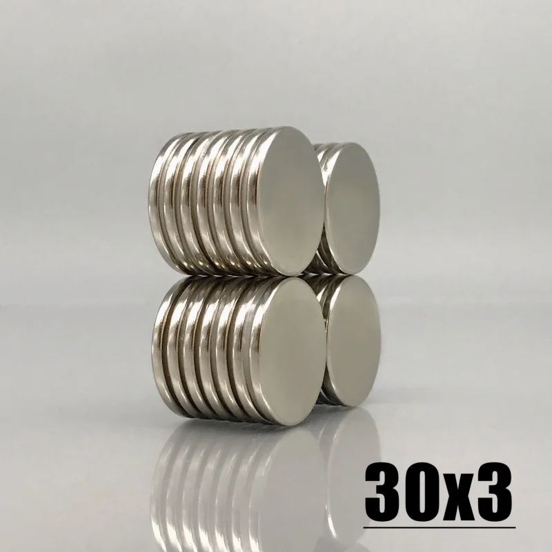 2/5/10/20/50Pcs N35 NdFeB Magnets 30mmx3mm Imanes Round Neodymium 30x3mm Permanent Strong Powerful Magnet 30*3mm