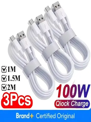 6A 100W Type C Fast Charging Cable Phone Charger USB C Data Cord For Huawei Mate 40 50 Honor Xiaomi Samsung Quick Charge Cable