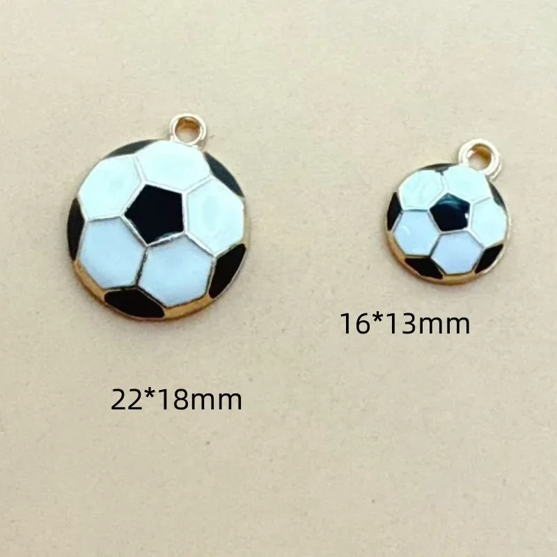 10Pcs Alloy Half Round 3D Football Charms, Jewelry Pendants DIY Accessories for Bracelet, Earrings & Keychain Making