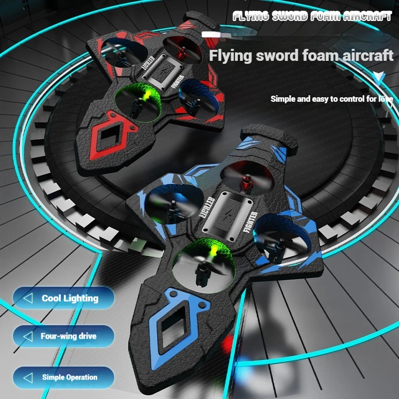 

New Remote Controlled Colorful Light Foam Flying Sword Toy Stunt Rechargeable Durable Aircraft Gravity Sensing Hobby Item