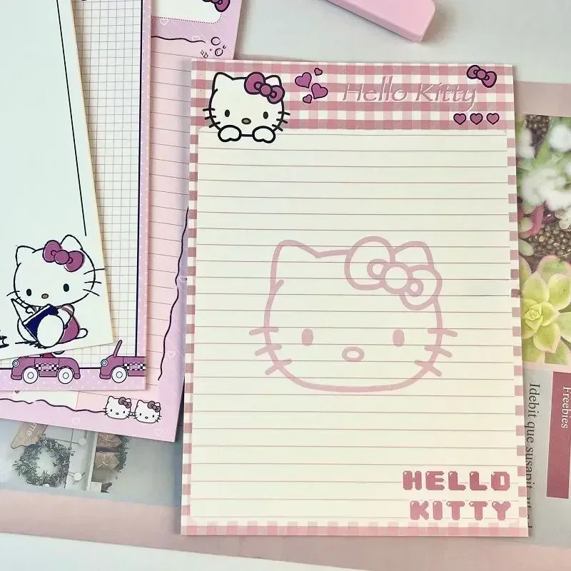 Bloc de notas Kawaii de Hello Kitty para estudiantes, libreta de dibujos animados, Sanrio, material de papelería de aprendizaje, 30 piezas