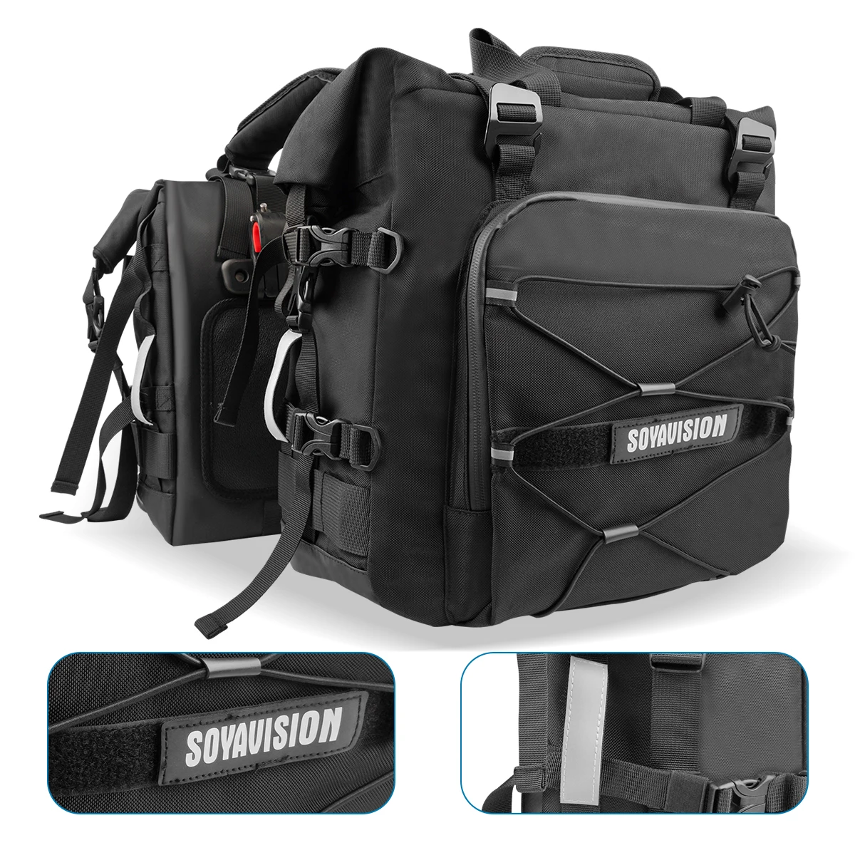 Motorcycle Saddle Bag Waterproof 20L Side Pannier Bag For BMW R1200GS F850GS ADV Suzuki Travel Storage Bag Hard Rack Bag Luggage view 5