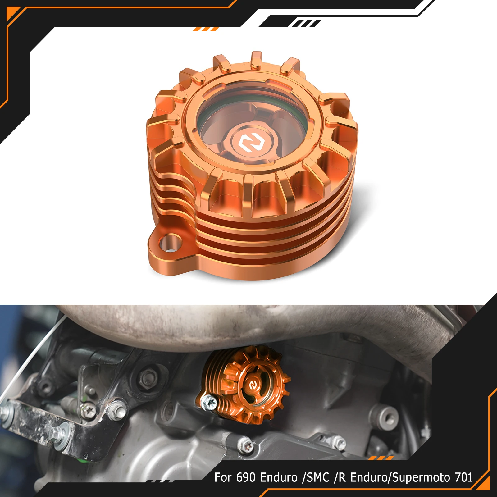 

For KTM 690 Enduro R SMCR 690 SMC R 2009-2024 Transparent Engine Oil Filter Cover For Husqvarna 701 Enduro Supermoto 2016-2024