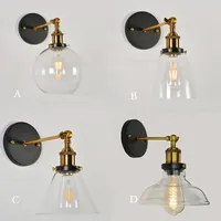 Nordic Led Wall Mounted Lamp Vintage Glass Loft Retro Industrial Lighting Fixture Sconce Aisel Hallway Bedside Bar Decor Lights