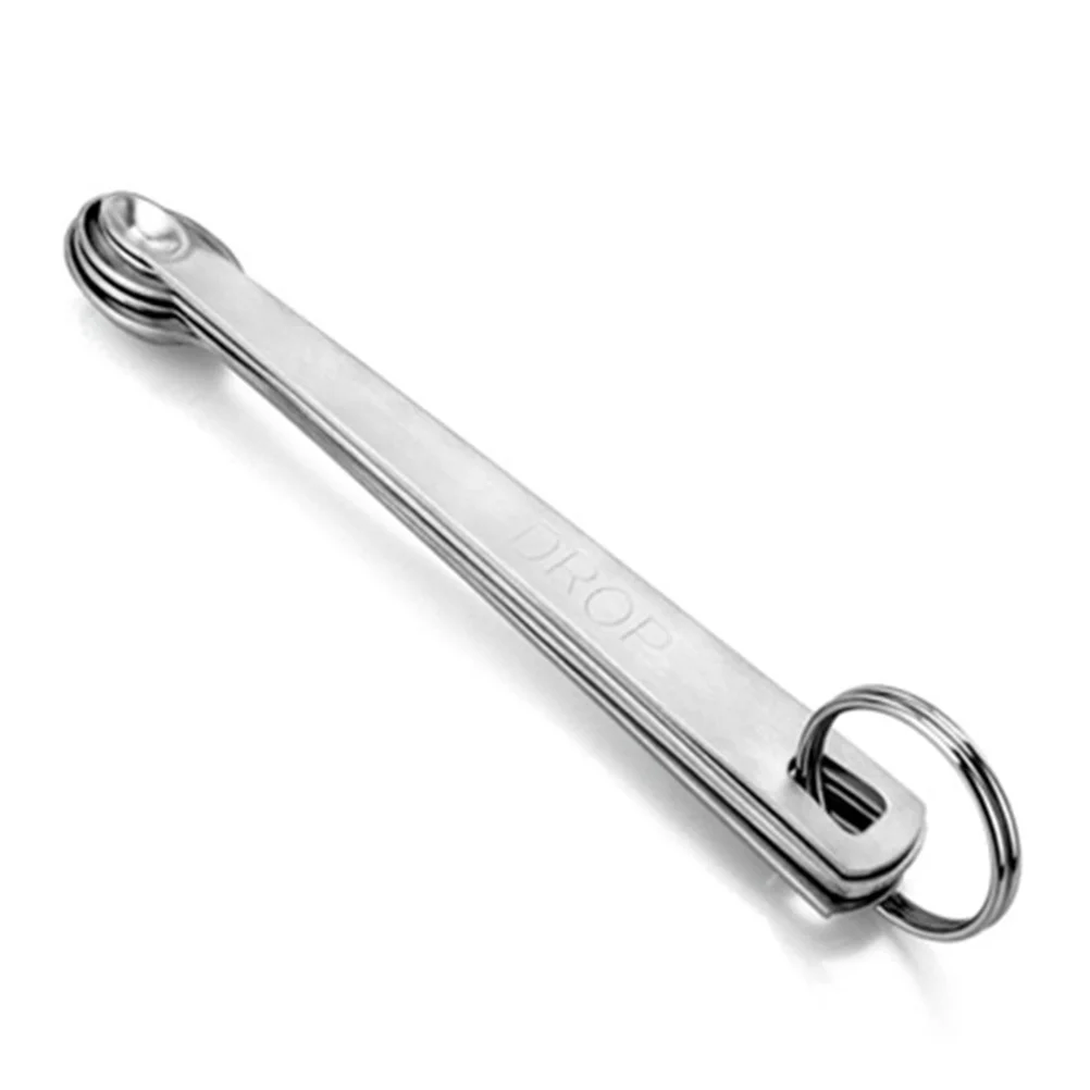 

5Pcs Stainless Steel Measuring Spoon Set Rust Resistant No Residue Engraved Markings Ring Hook Kitchen Baking Dry Liquid
