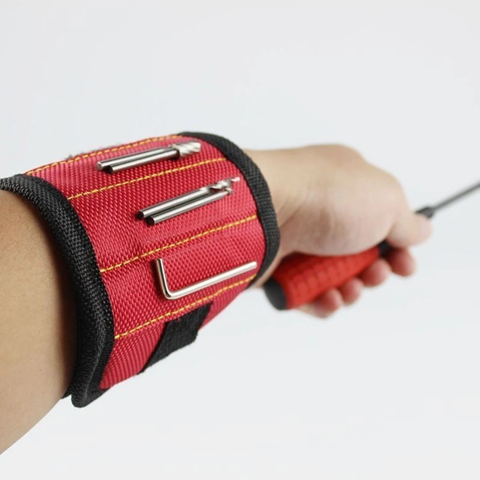Magnetic Wristband with Super Strong Magnets Holds Screws, Nails, Drill Bit. Unique Wrist Support Design Cool Handy Gadget Gifts view 2