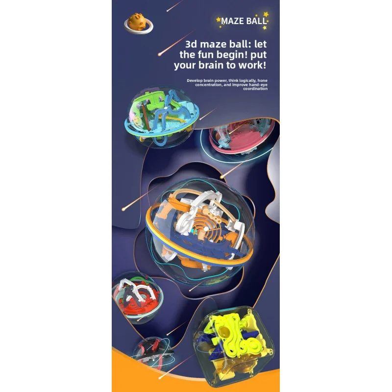 كرة المتاهة ثلاثية الأبعاد ثلاثية الأبعاد، كرة الذكاء، كرة المشي الكبيرة، لعبة تعليمية خيالية