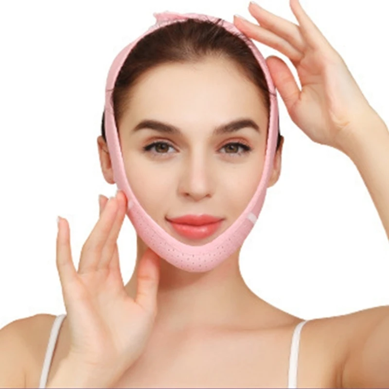 Adjustable Chin Strap V Line Lifting Mask for Face Contouring Soft Polyester Chin Strap for Jaw Line Shaping Easy to Use