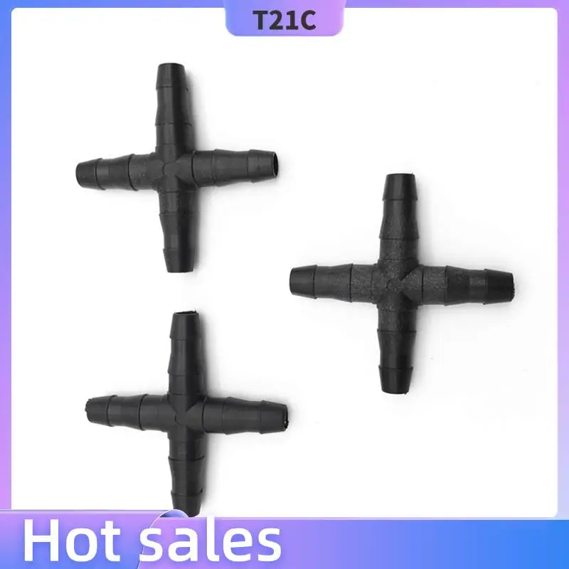 

T21C 100 шт. перекрестный прямой соединитель для шланга 4/7 мм, 1/4 дюйма, колючий соединитель с резьбой