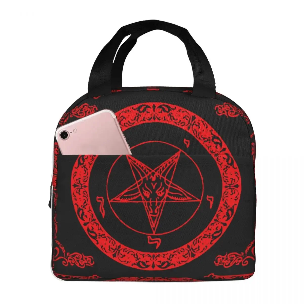 Lunch Bag for Men Women The Sabbatic Goat Baphomet Thermal Cooler Bags Portable Picnic Satan Devil Tarot Occult Tote Food Bag