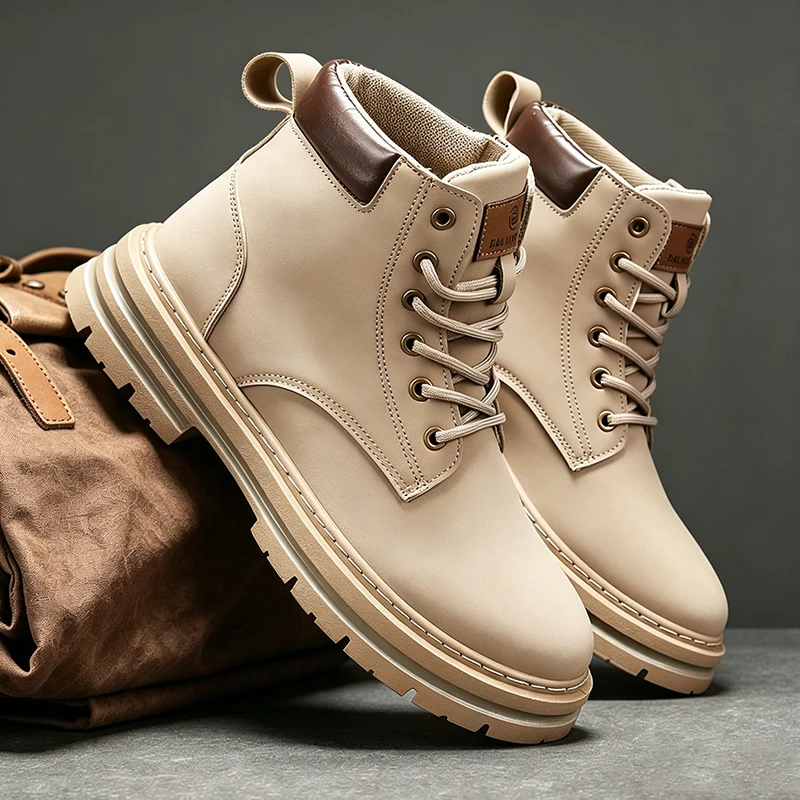 Herrenstiefel, Alltagstiefel für Outdoor-Aktivitäten, lässige Herrenstiefel, modische und vielseitige Schuhe, Freizeitstiefel. – Detail 5