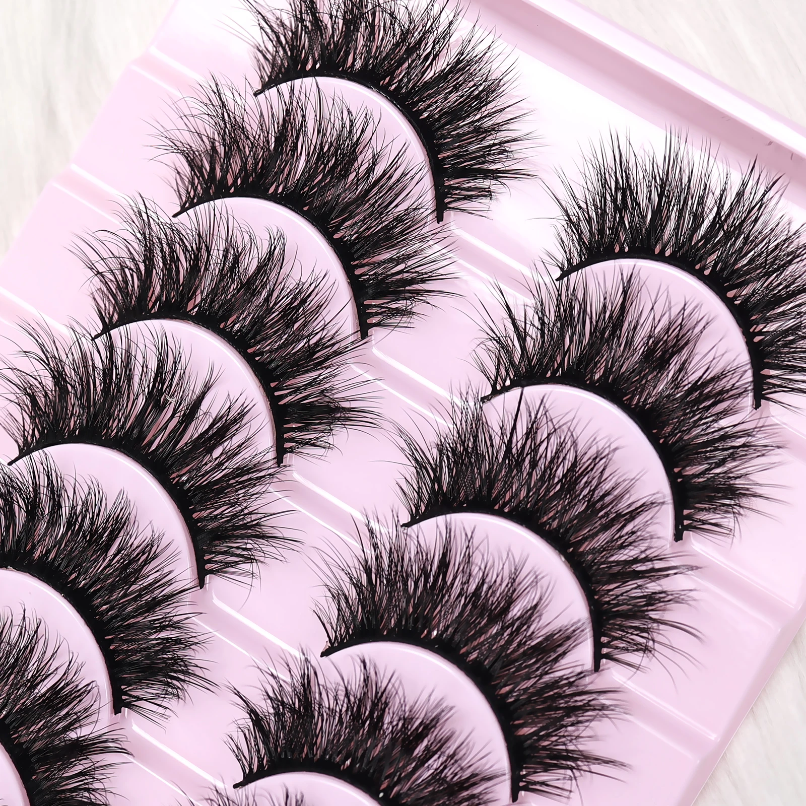 10 أزواج من الرموش الصناعية الفوضوية ثلاثية الأبعاد - رموش اصطناعية سميكة درامية، رموش خفيفة الوزن قابلة لإعادة الاستخدام وسهلة الاستخدام