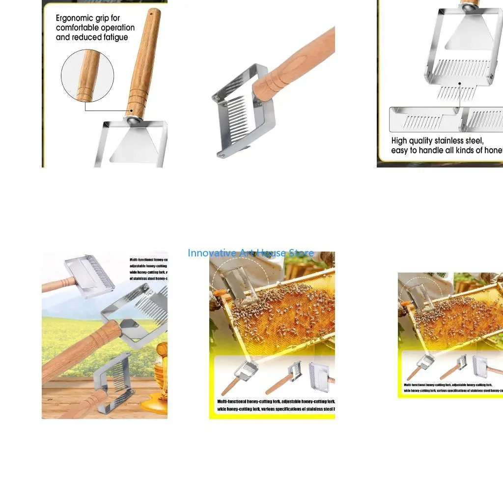 E1PC Wooden Handle Cutter Uncapping Scraper Shovel Propolis Scraper Tool