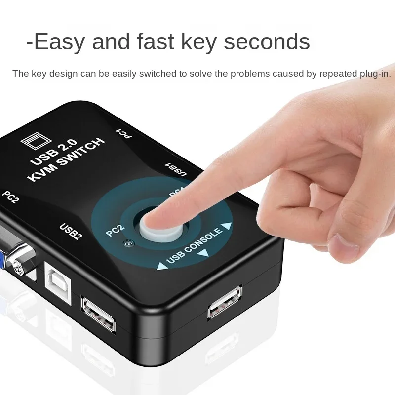 Switch KVM porta vga2: uno per due host, condivisione tastiera e mouse, USB sincrono