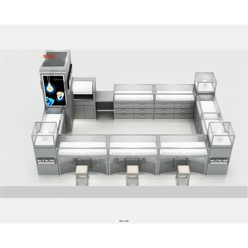 

Custom. Розничный торговый центр, стеклянная витрина для ювелирных изделий, Серебряный киоск для ювелирных изделий с дизайном на продажу