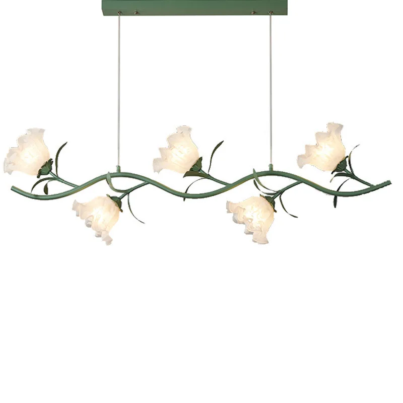 

American pastoral retro lily of the valley flower restaurant chandelier